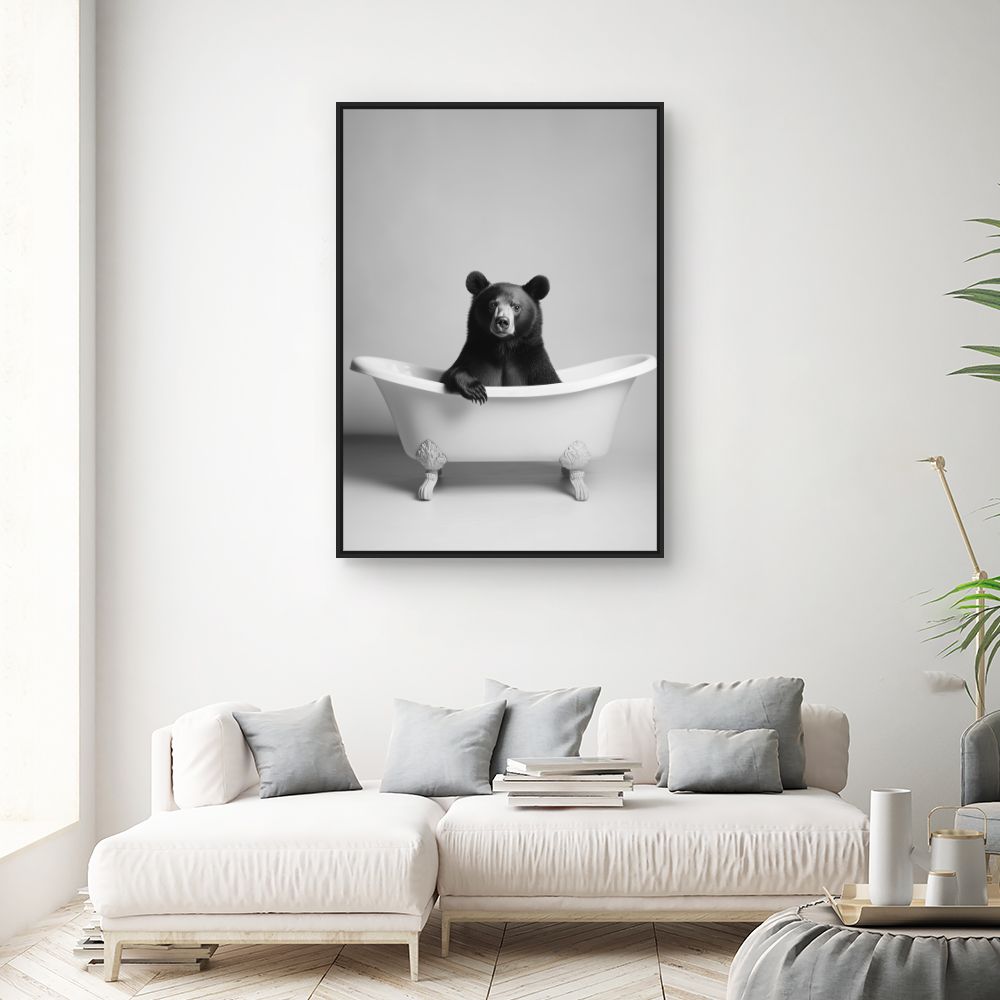 Toile "Ours dans baignoire"
