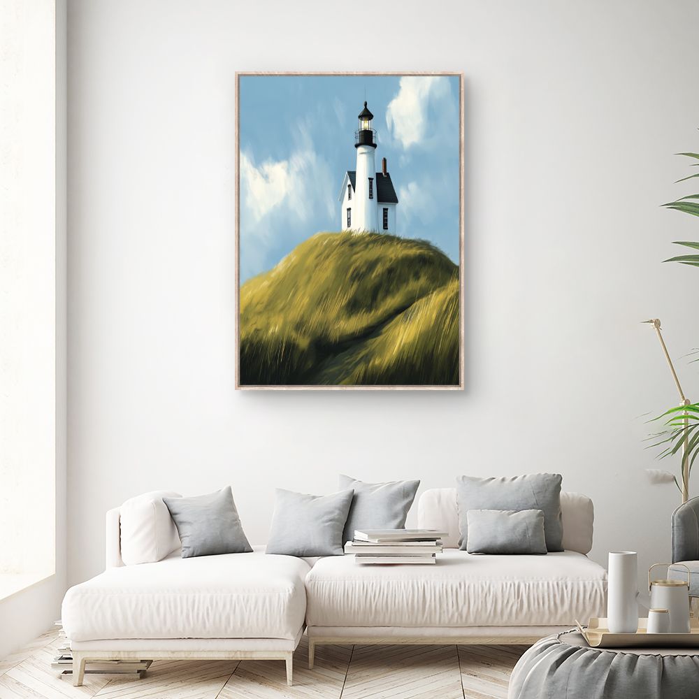 Toile "Phare sur colline"