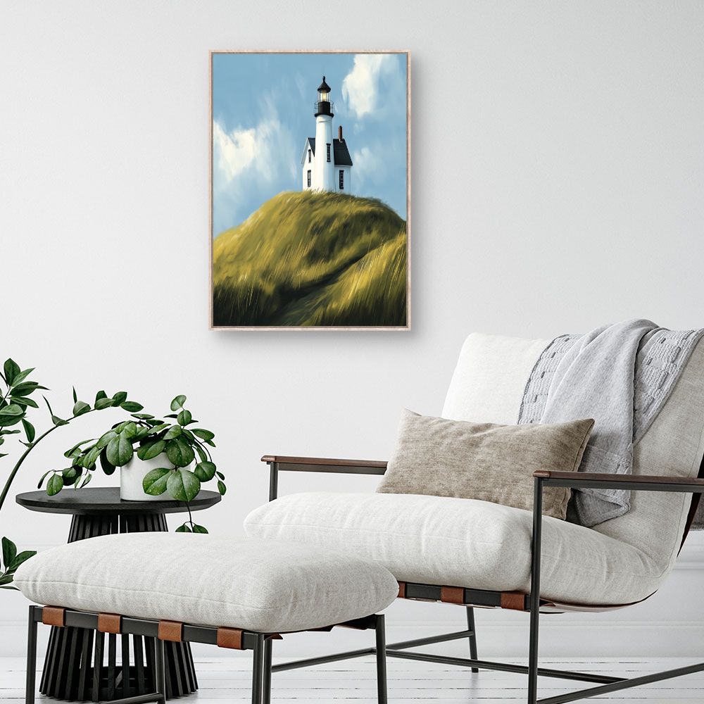 Toile "Phare sur colline"