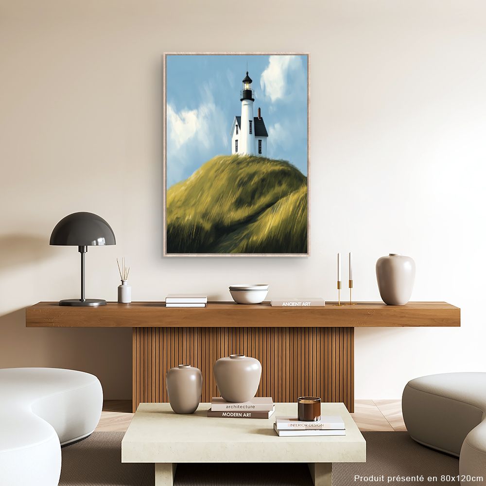 Toile "Phare sur colline"