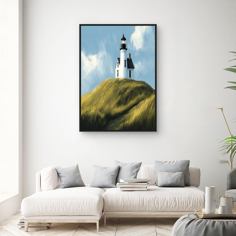 Toile "Phare sur colline"