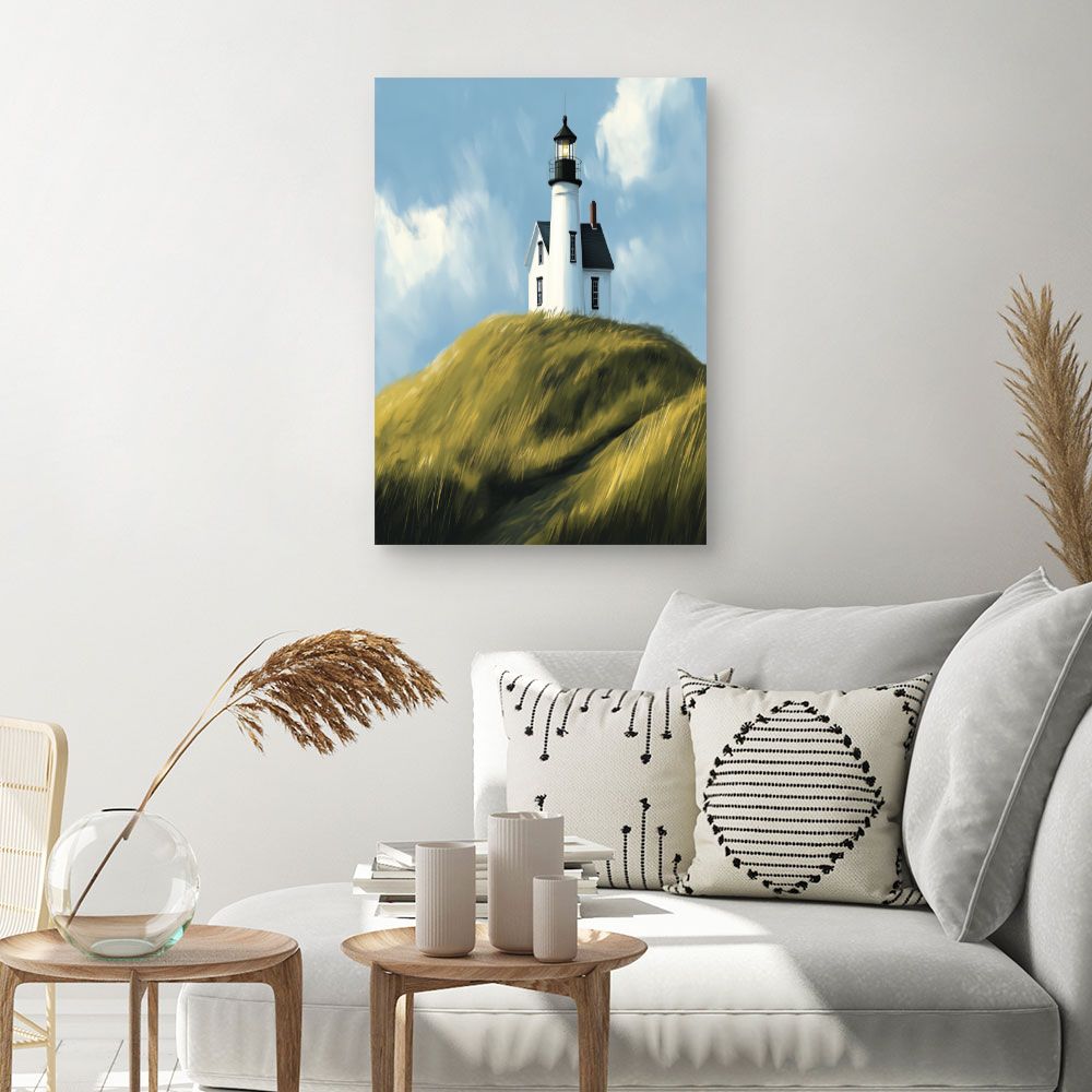 Toile "Phare sur colline"