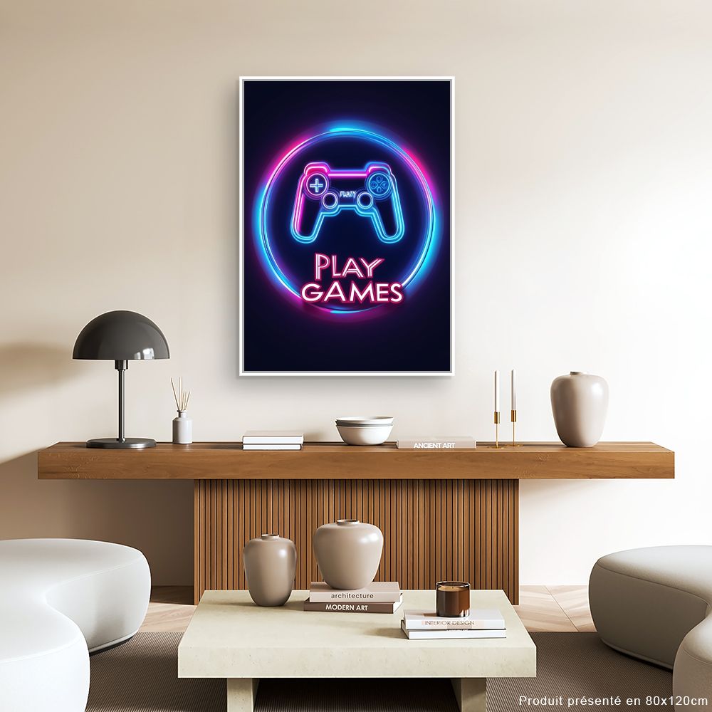 Toile "Neon gaming vibe"