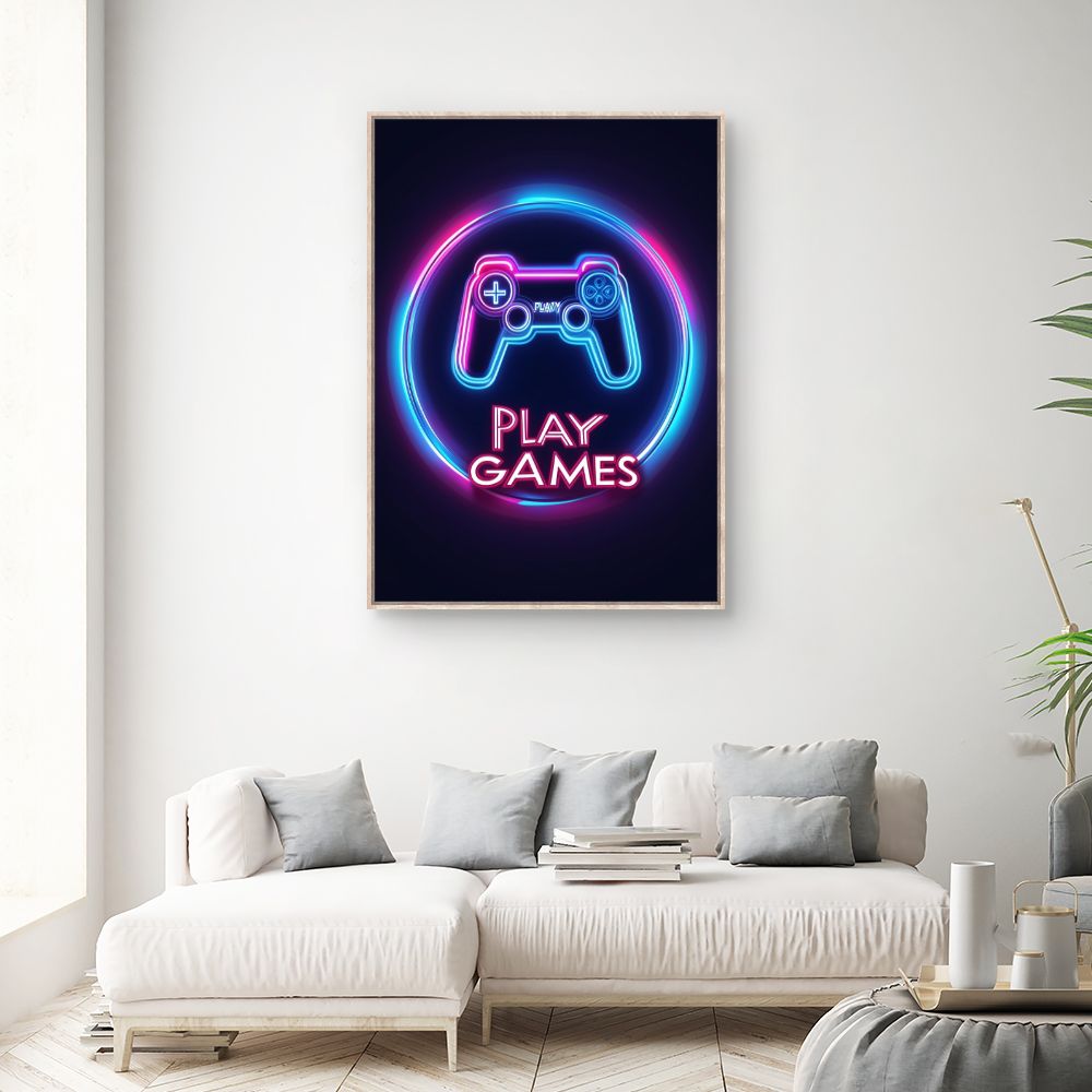 Toile "Neon gaming vibe"