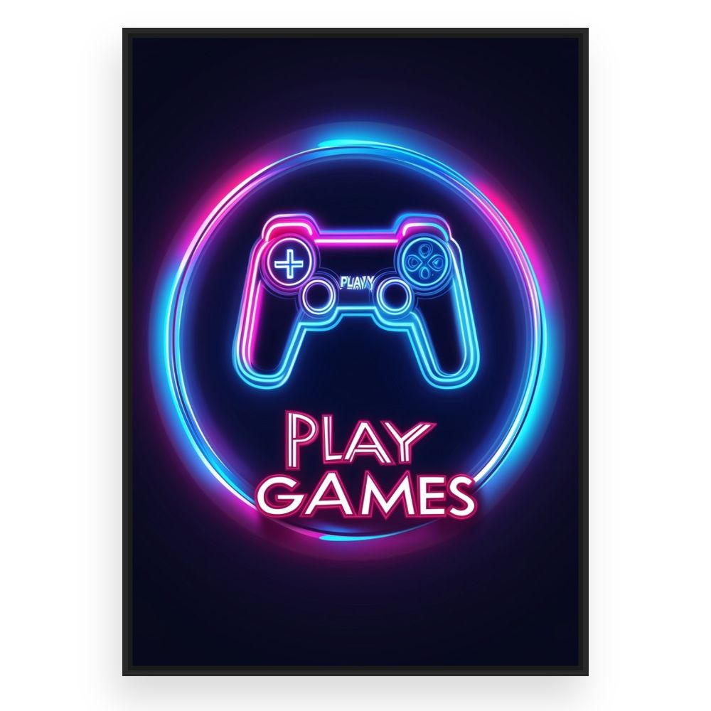 Toile Neon gaming vibe – toile cadre noir (slide 3)