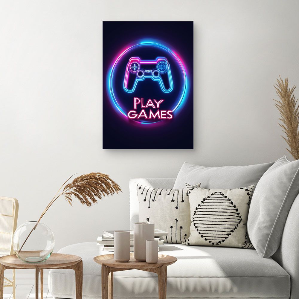 Toile "Neon gaming vibe"