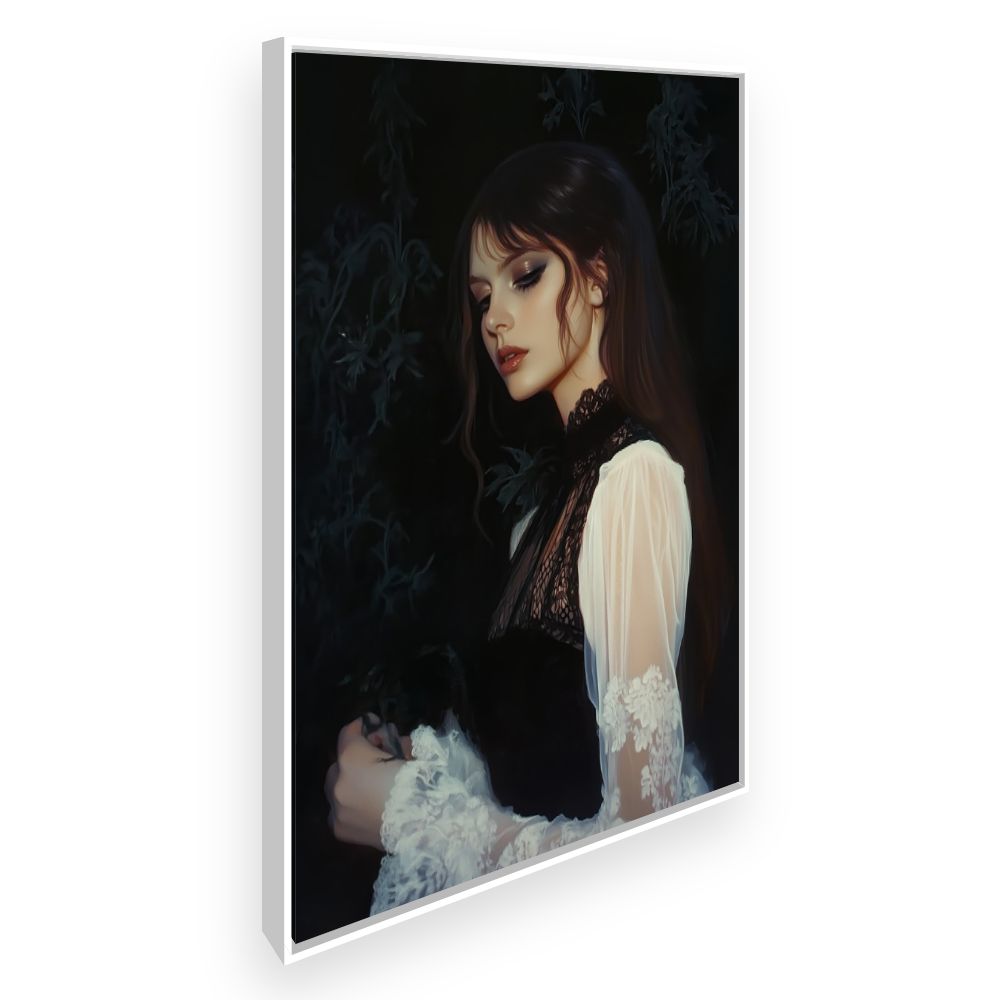 Toile Portrait romantique élégant – toile cadre blanc (slide 2)