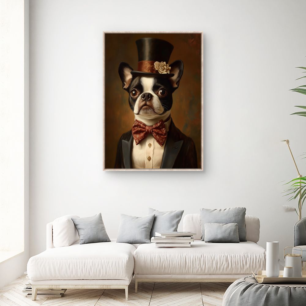 Toile "Chien élégant sophistiqué"