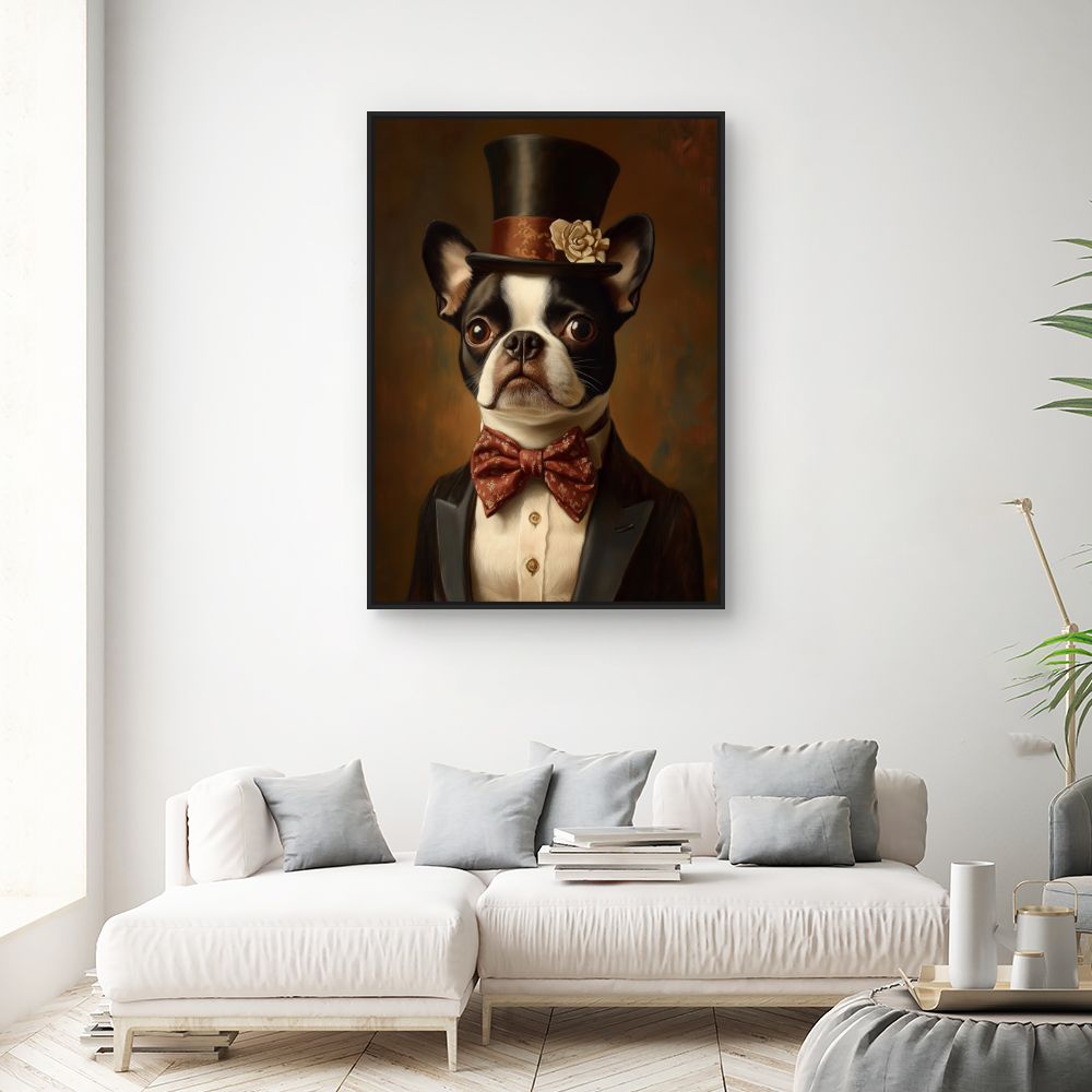 Toile "Chien élégant sophistiqué"