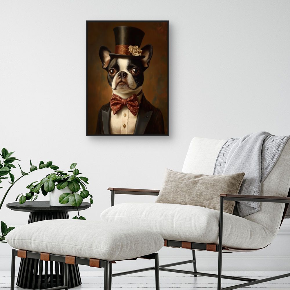 Toile "Chien élégant sophistiqué"