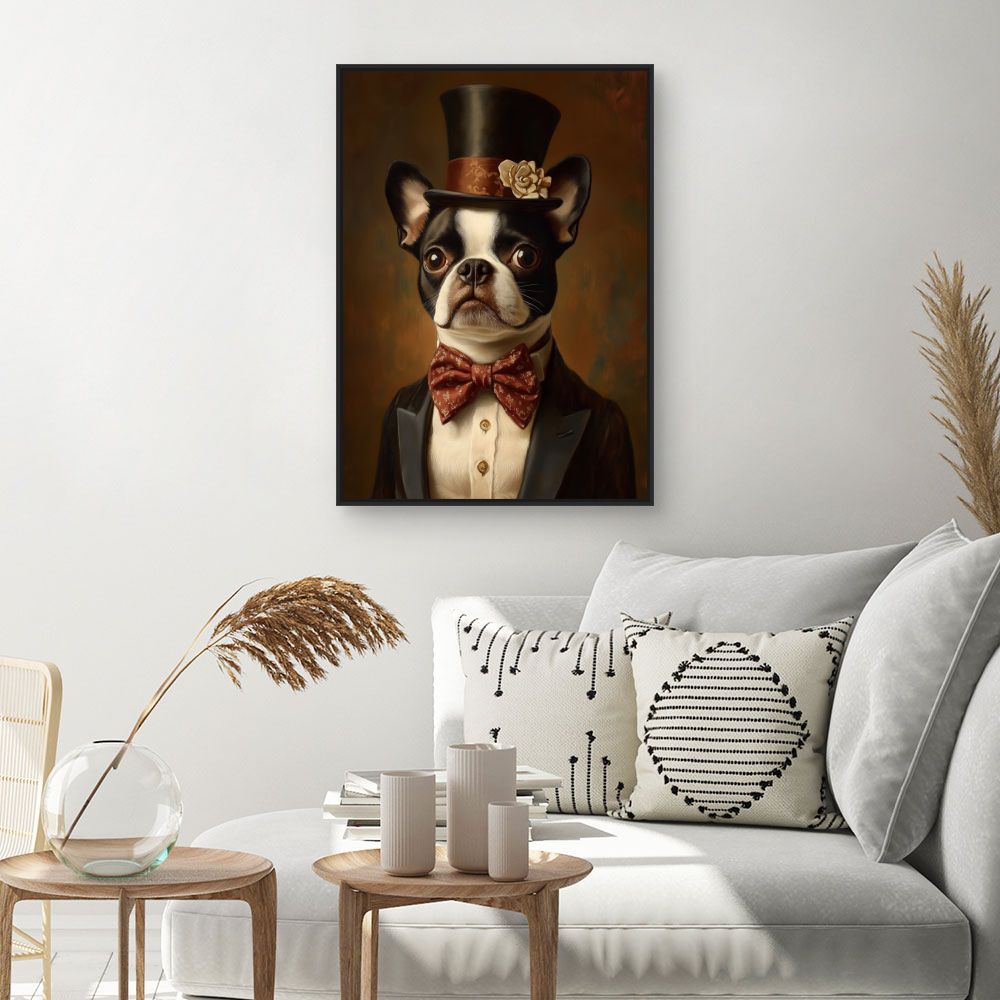 Toile "Chien élégant sophistiqué"