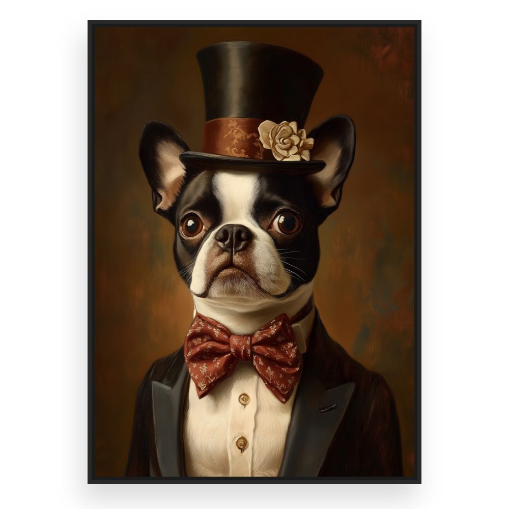 Toile Chien élégant sophistiqué – toile cadre noir (slide 3)