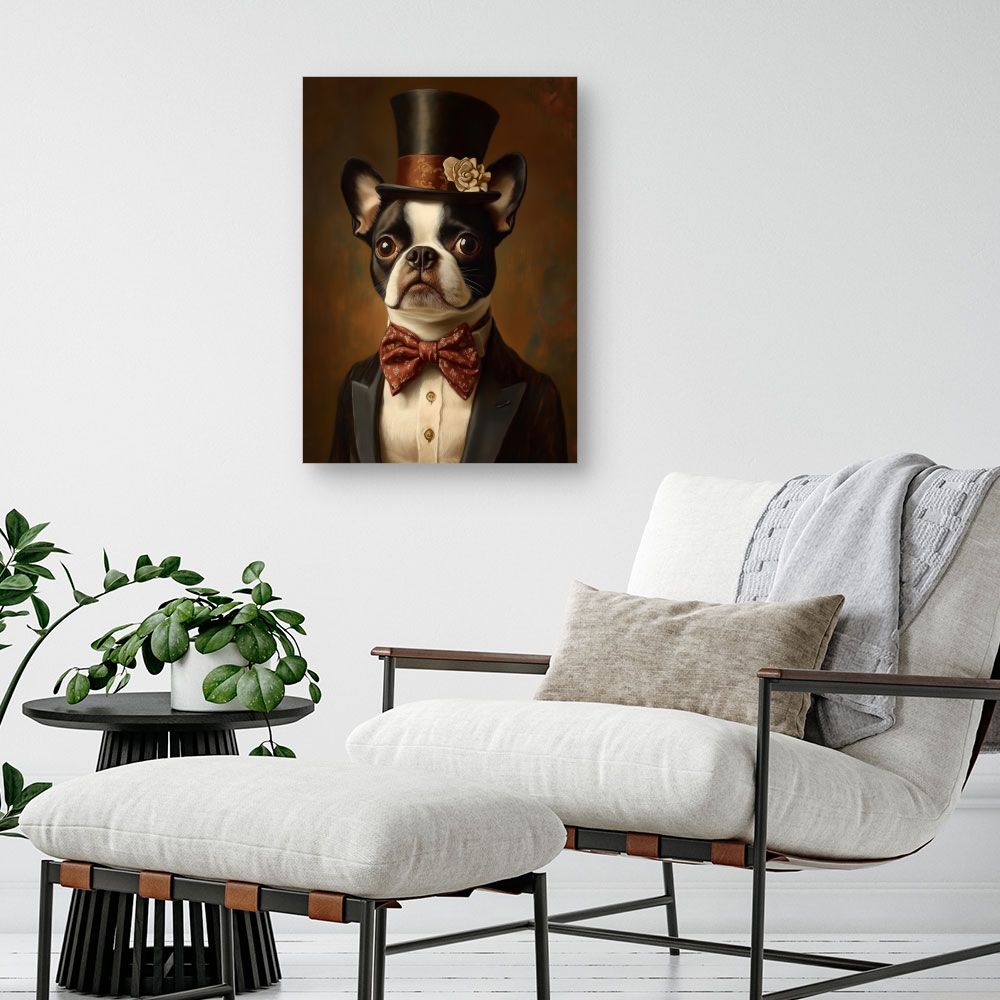 Toile "Chien élégant sophistiqué"