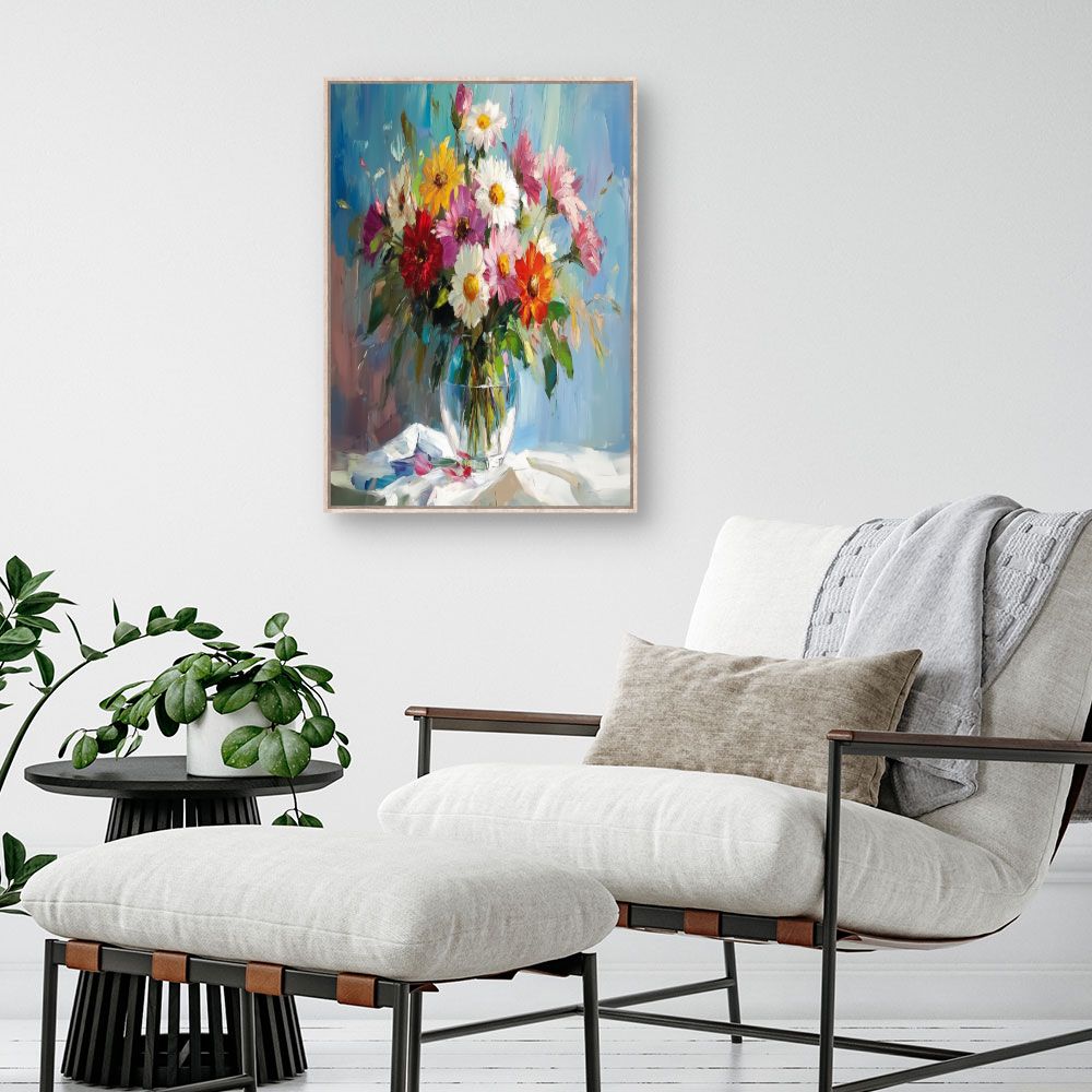 Toile "Bouquet fleuri vibrant"