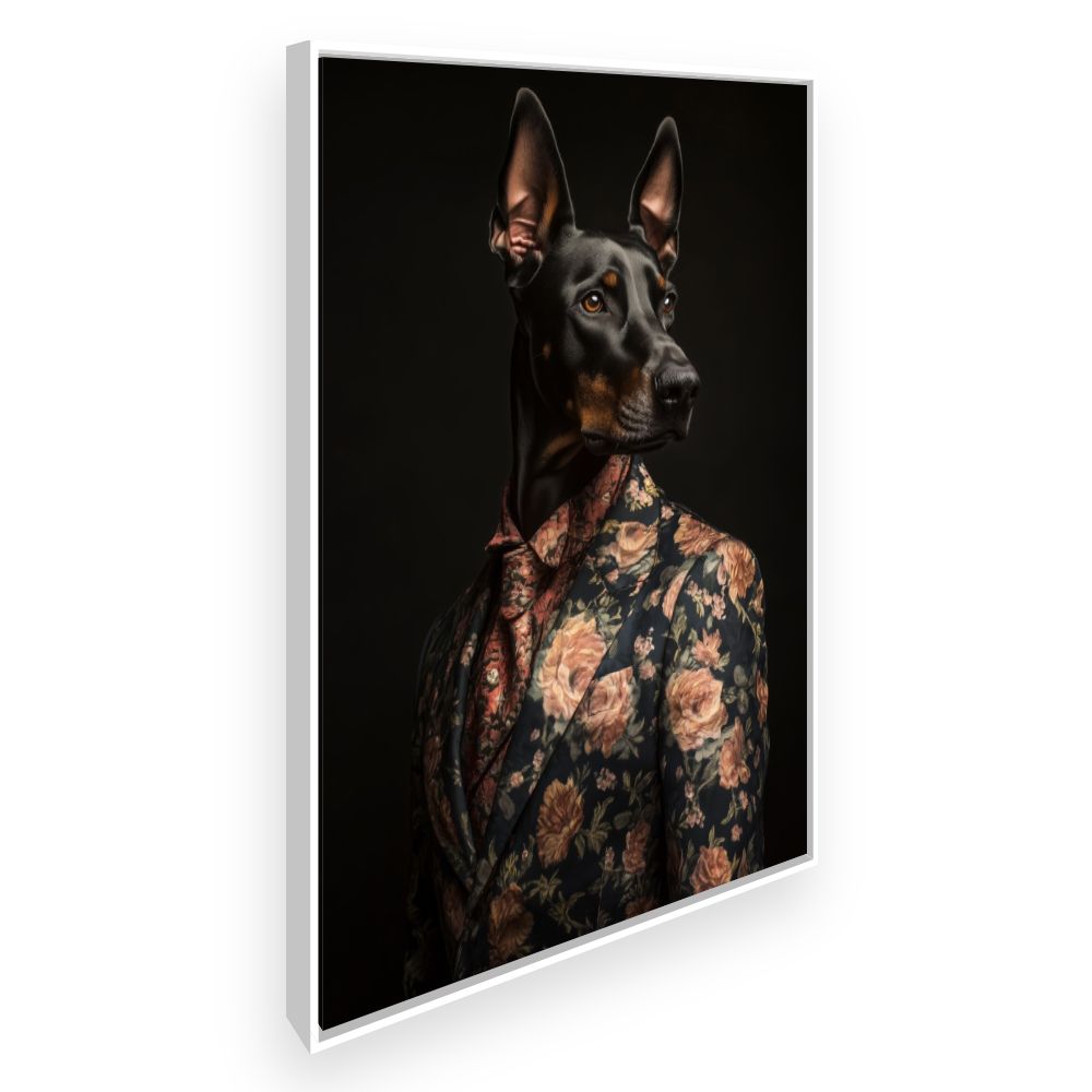 Toile Chien élégant chic – toile cadre blanc (slide 2)