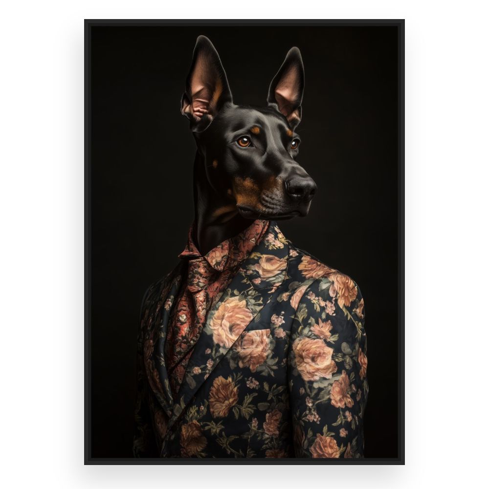 Toile Chien élégant chic – toile cadre noir (slide 3)