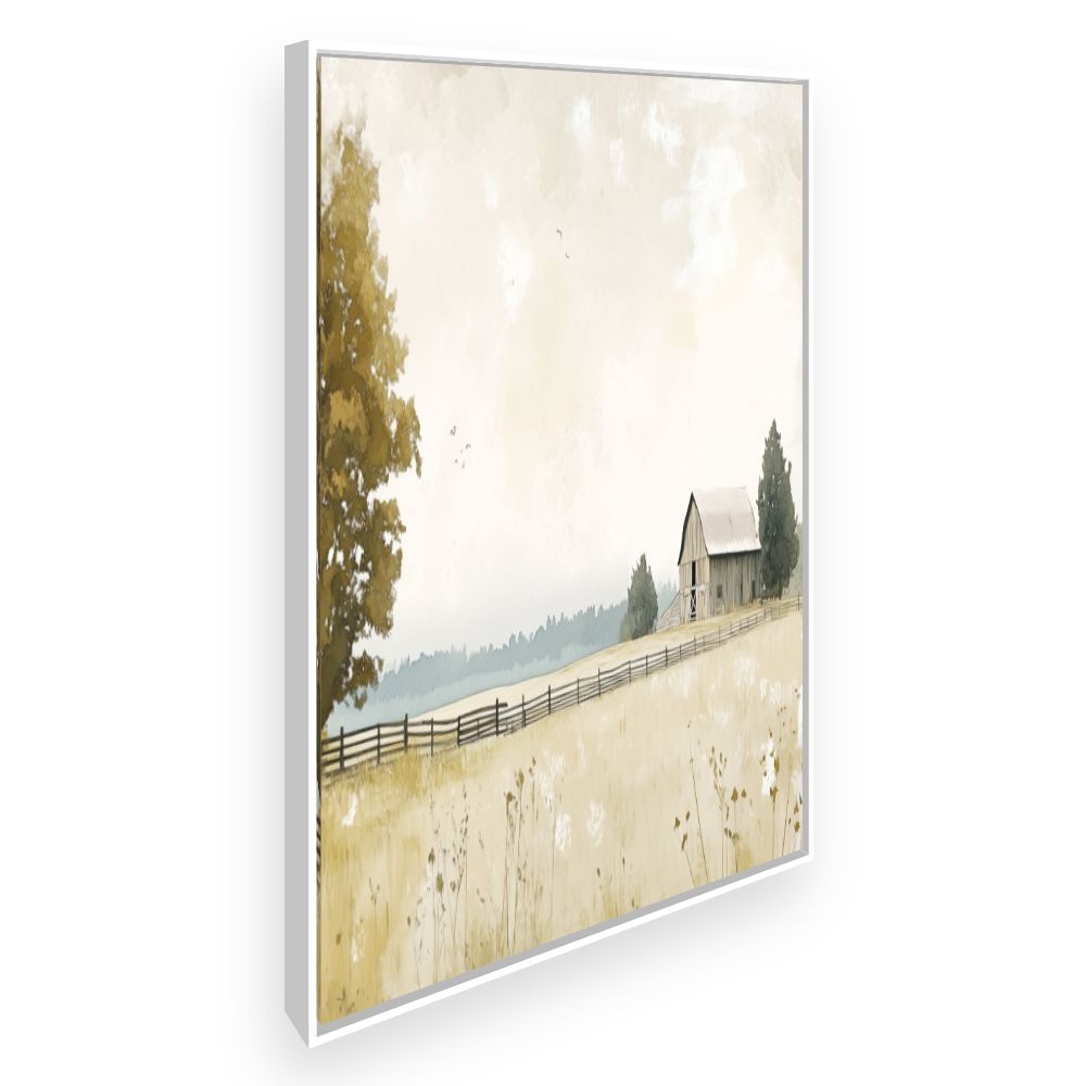 Toile Ferme tranquille – toile cadre blanc (slide 2)