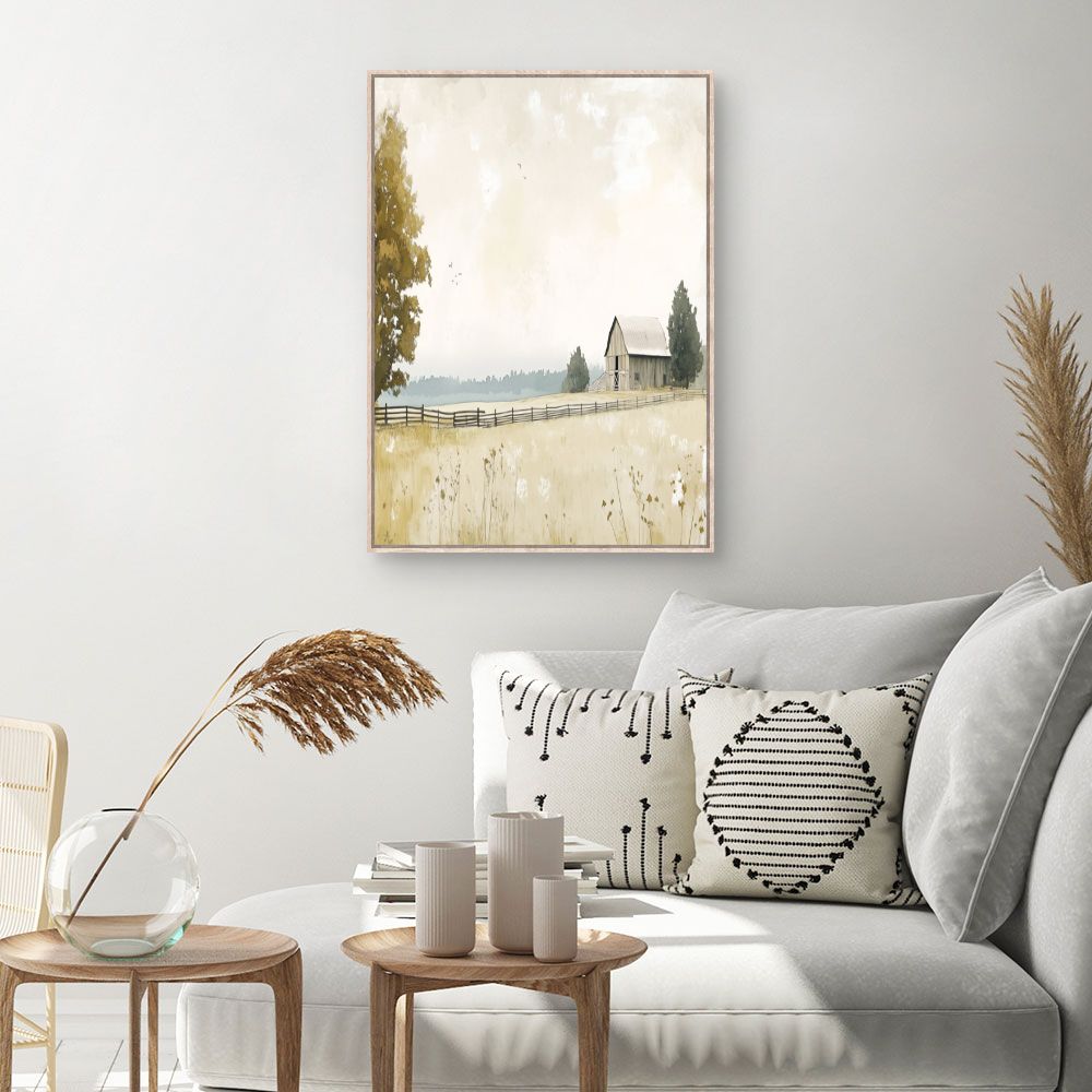 Toile Ferme tranquille – toile cadre naturel (slide 1, 60×90)