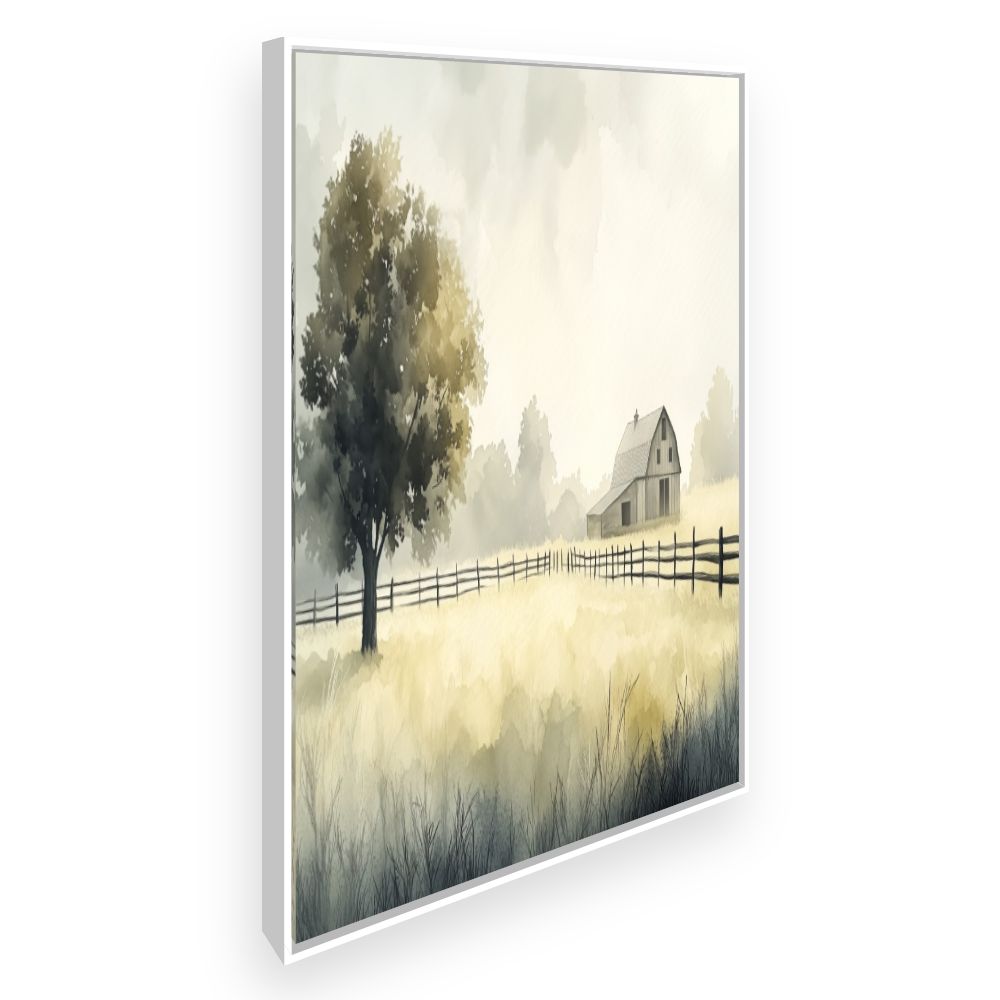 Toile Paysage champêtre serein – toile cadre blanc (slide 2)