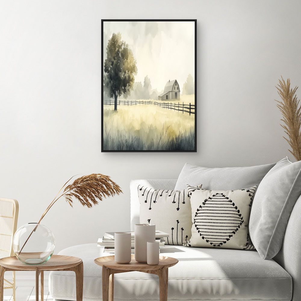 Toile "Paysage champêtre serein"