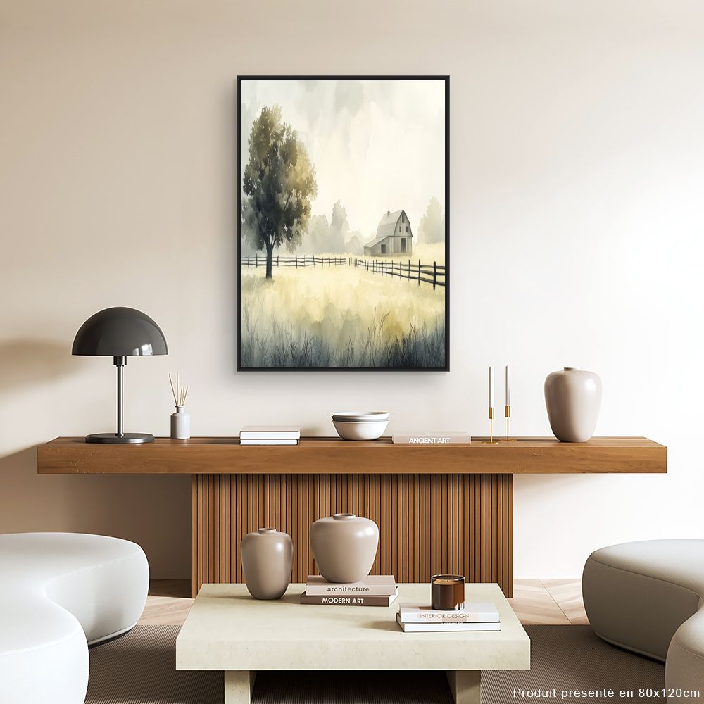 Toile "Paysage champêtre serein"
