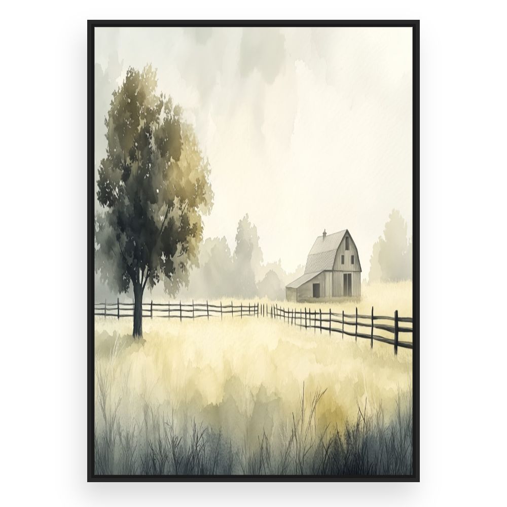 Toile Paysage champêtre serein – toile cadre noir (slide 3)