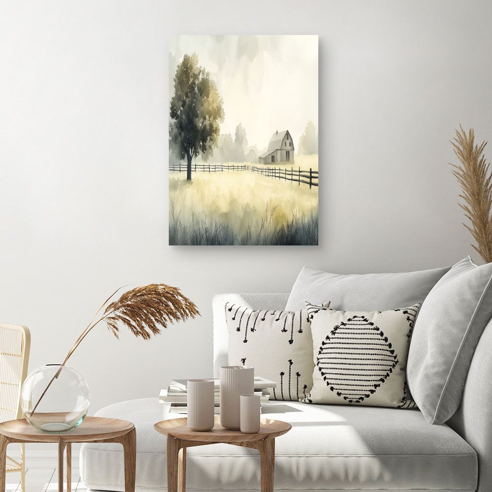 Toile "Paysage champêtre serein"