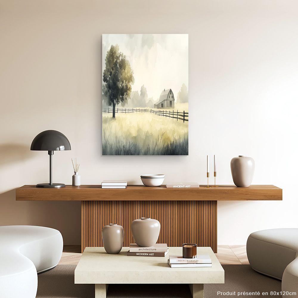 Toile "Paysage champêtre serein"