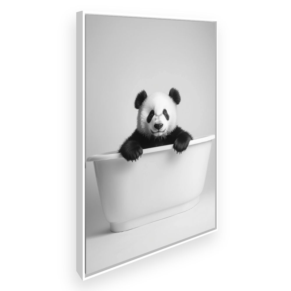 Toile Panda amusant – toile cadre blanc (slide 2)