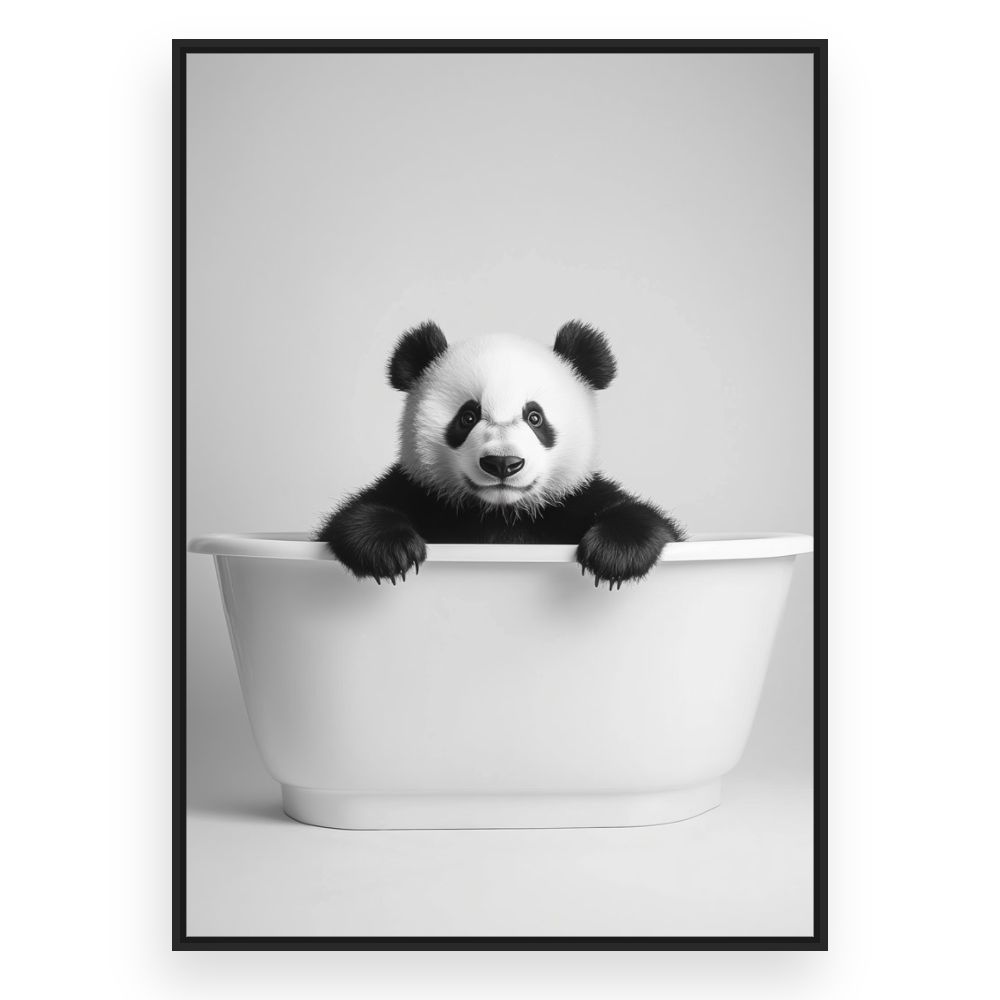 Toile Panda amusant – toile cadre noir (slide 3)