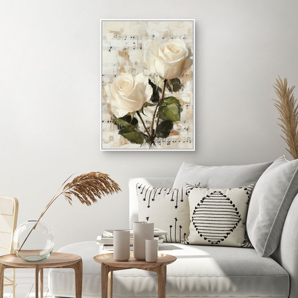 Toile "Roses mélodieuses"