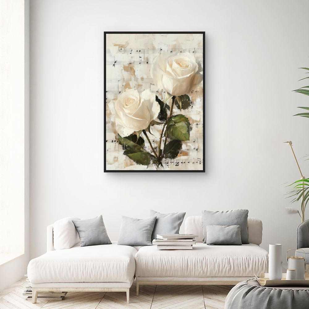 Toile "Roses mélodieuses"
