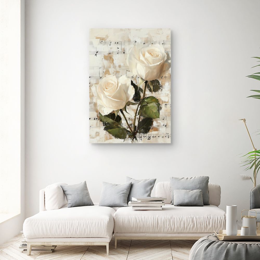 Toile "Roses mélodieuses"