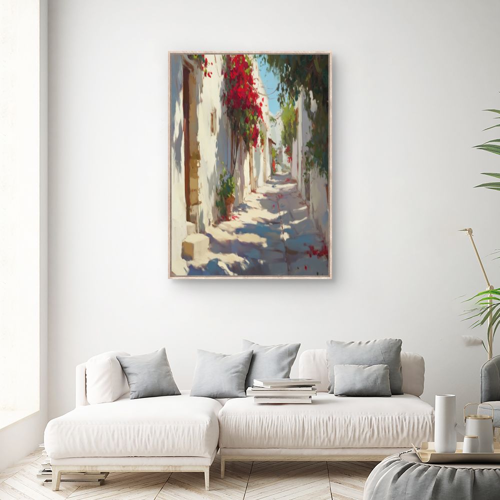 Toile "Ruelle fleurie"