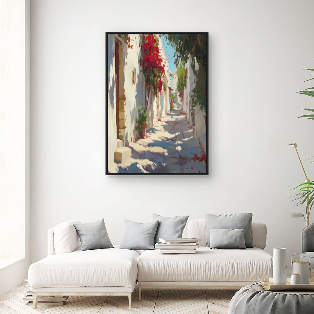 Toile "Ruelle fleurie"