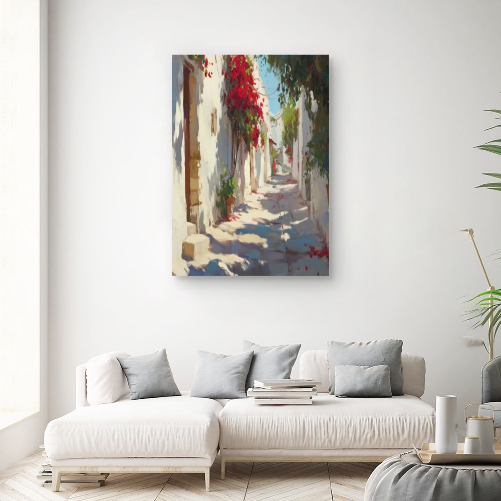 Toile "Ruelle fleurie"