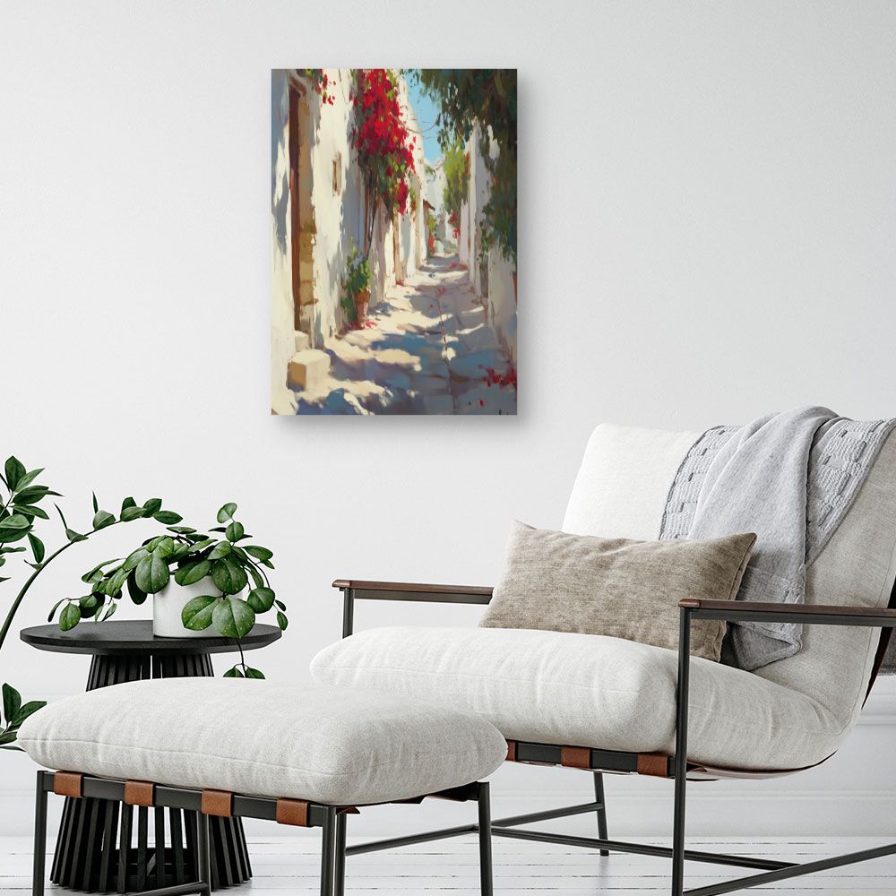 Toile "Ruelle fleurie"