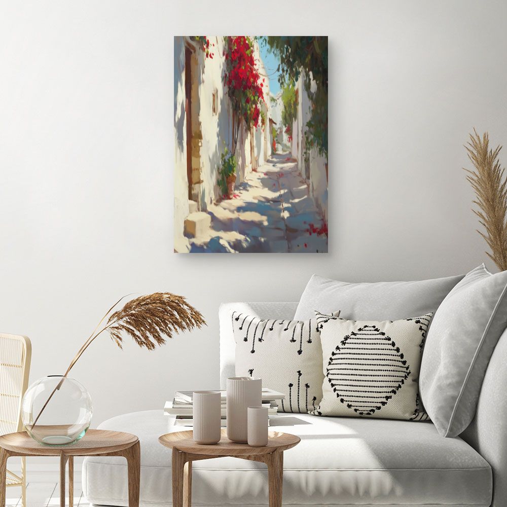 Toile "Ruelle fleurie"