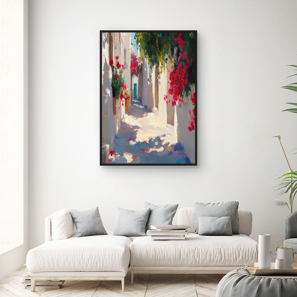 Toile "Ruelle fleurie"