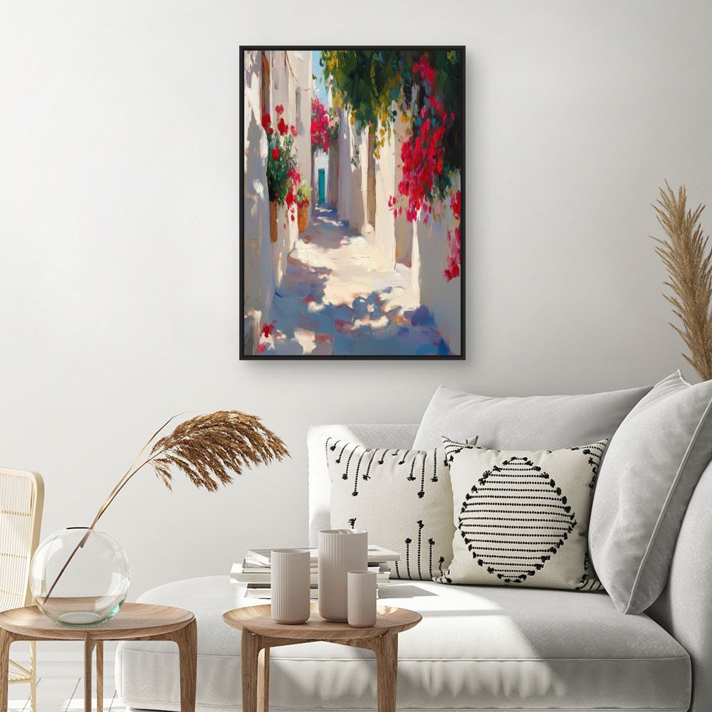 Toile "Ruelle fleurie"