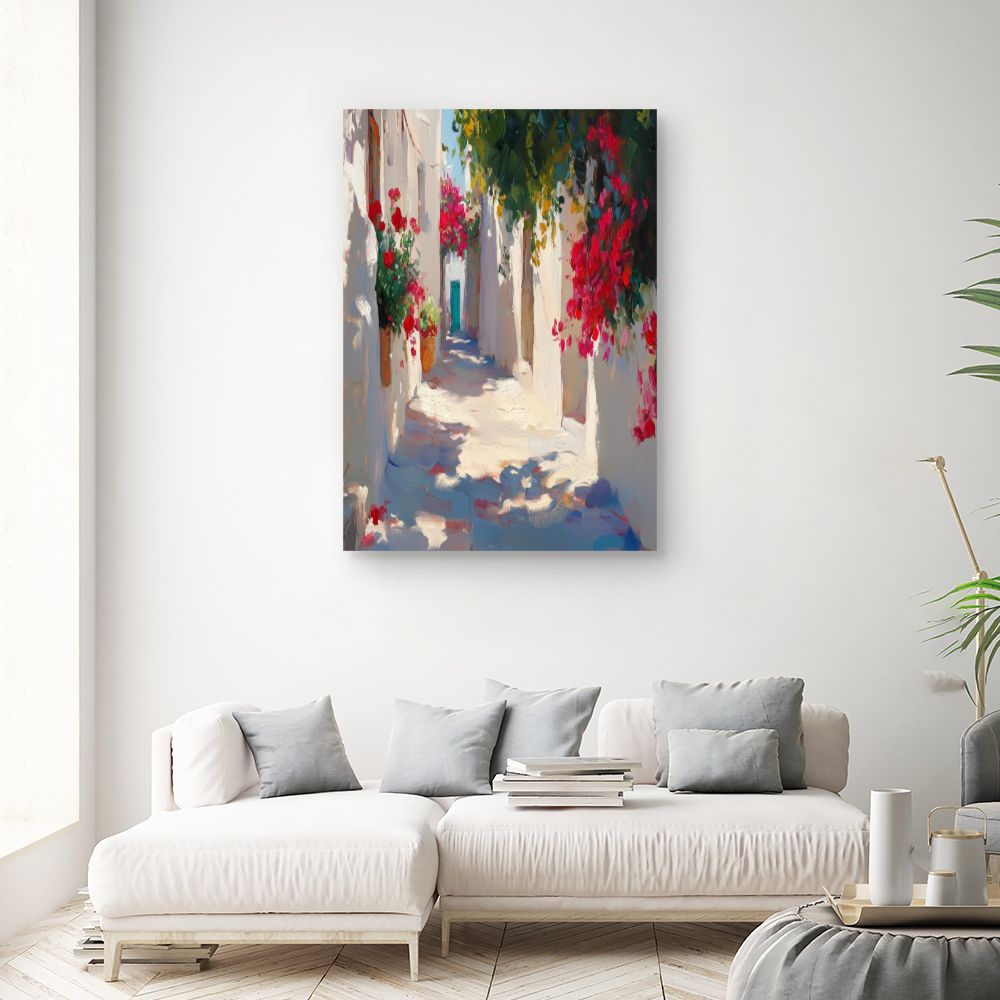 Toile "Ruelle fleurie"