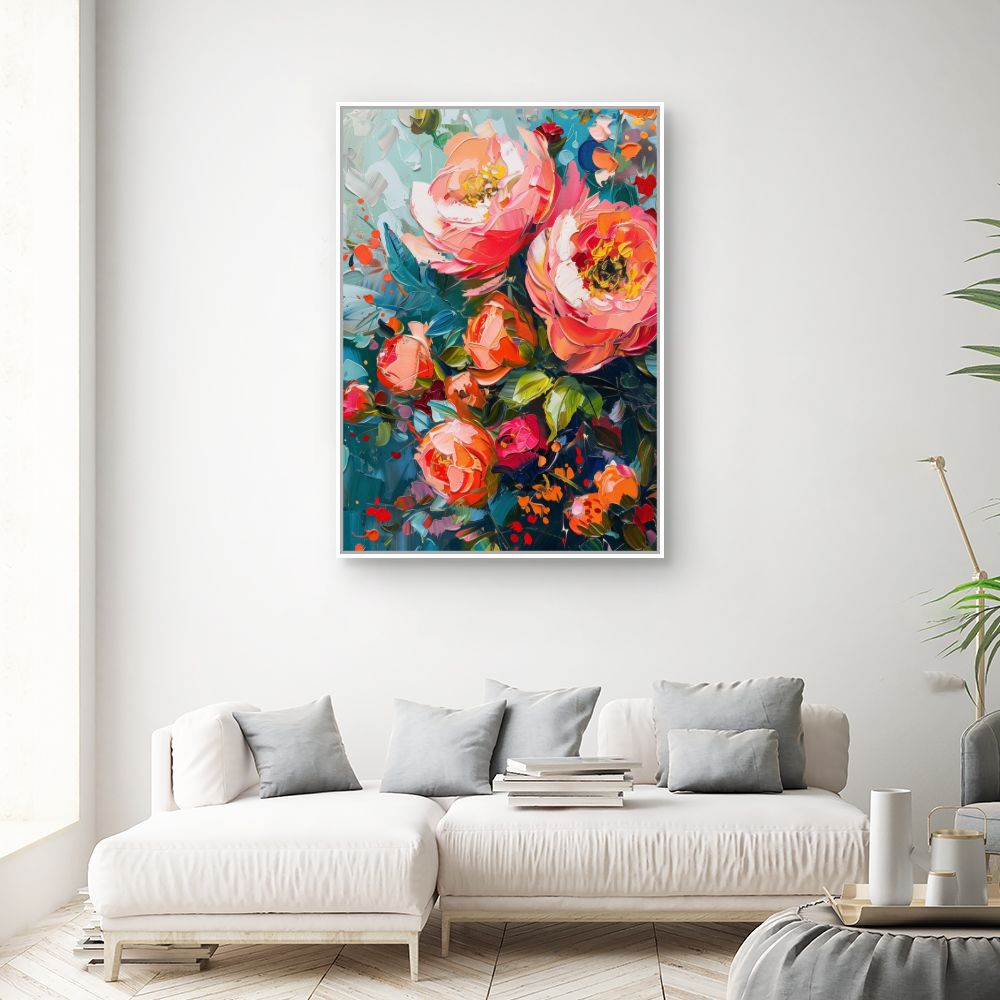 Toile "Fleurs vibrantes"