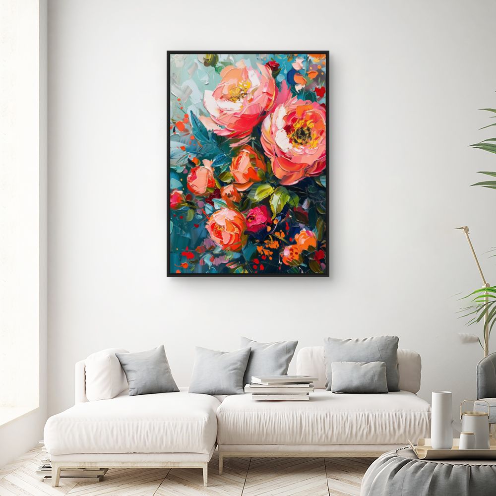 Toile "Fleurs vibrantes"