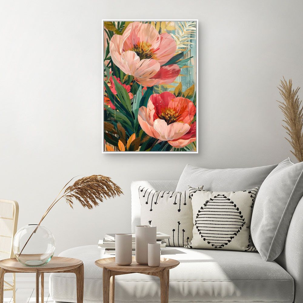 Toile "Fleurs éclatantes"