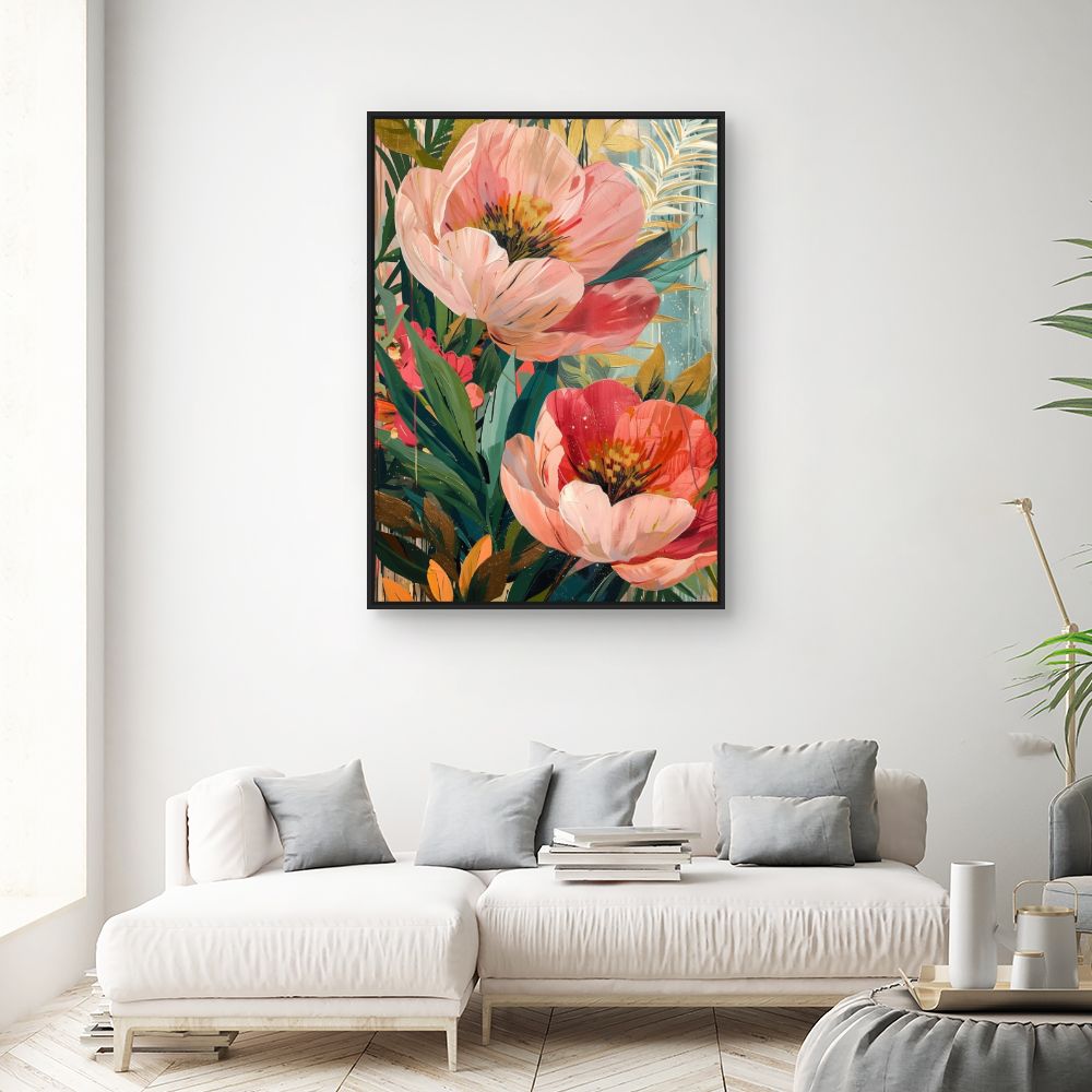 Toile "Fleurs éclatantes"