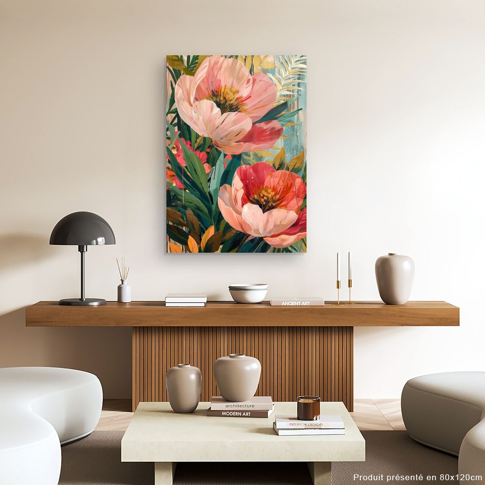 Toile "Fleurs éclatantes"