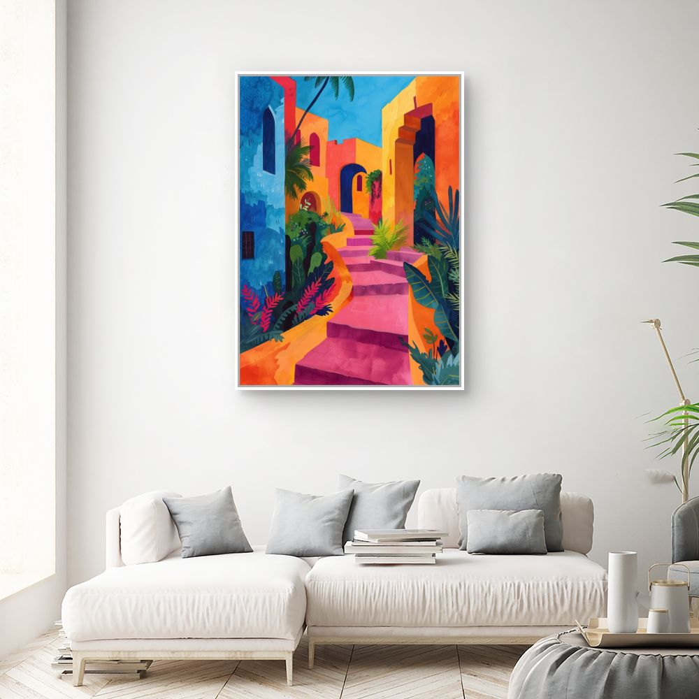 Toile "Escalier vibrant"