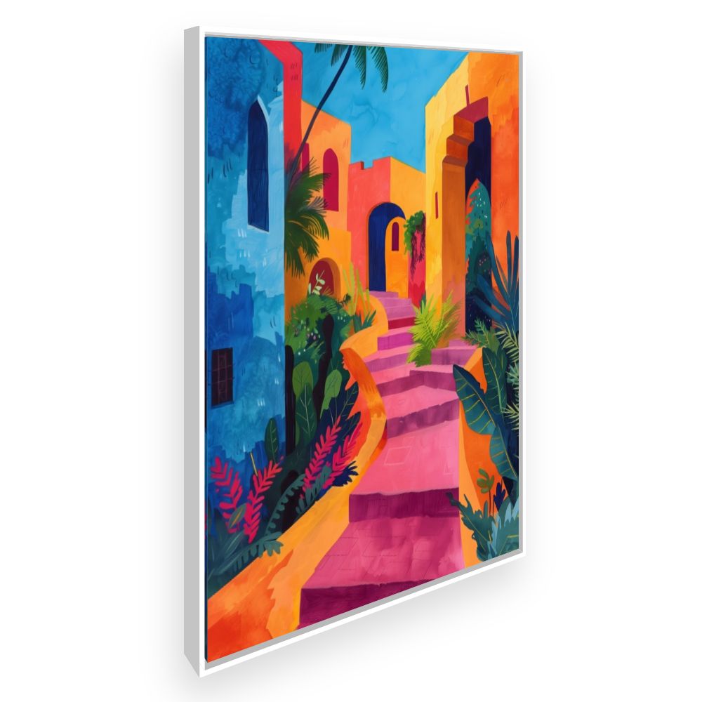 Toile Escalier vibrant – toile cadre blanc (slide 2)