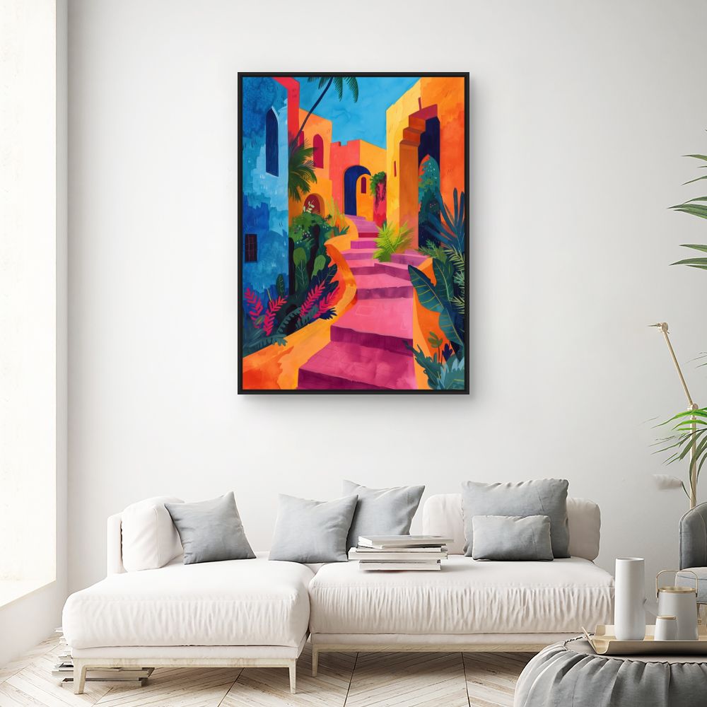 Toile "Escalier vibrant"