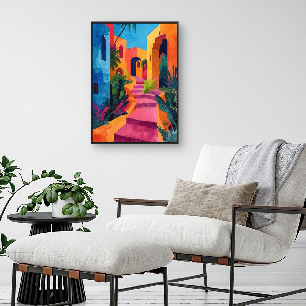 Toile "Escalier vibrant"